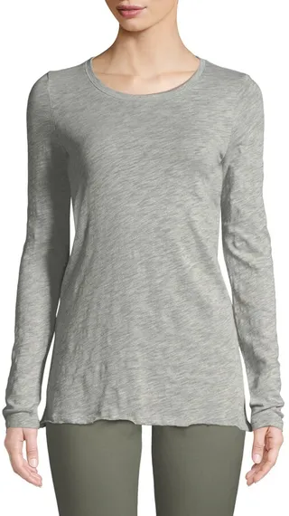 Long-Sleeve Destroyed Wash Tee