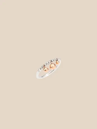 Dodo Bollicine ring in silver with 9 kt rose gold spheres