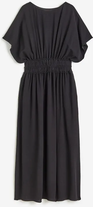 Silk-blend Dress with Smocked Waist