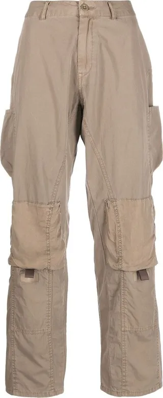 Panel-Detail Straight-Leg Trousers