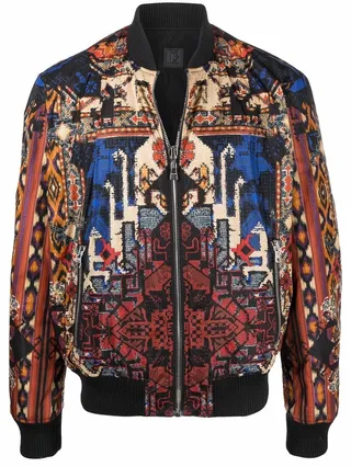 Reversible Graphic-Print Bomber Jacket