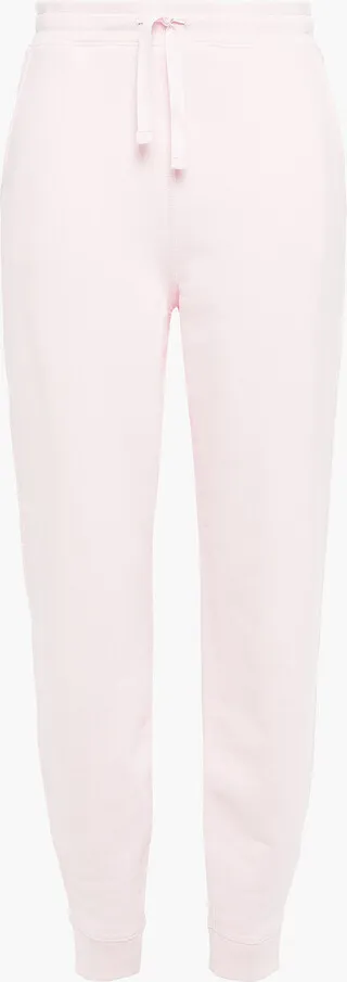 Cotton-blend fleece track pants