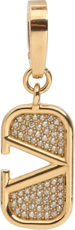 V logo crystal charm