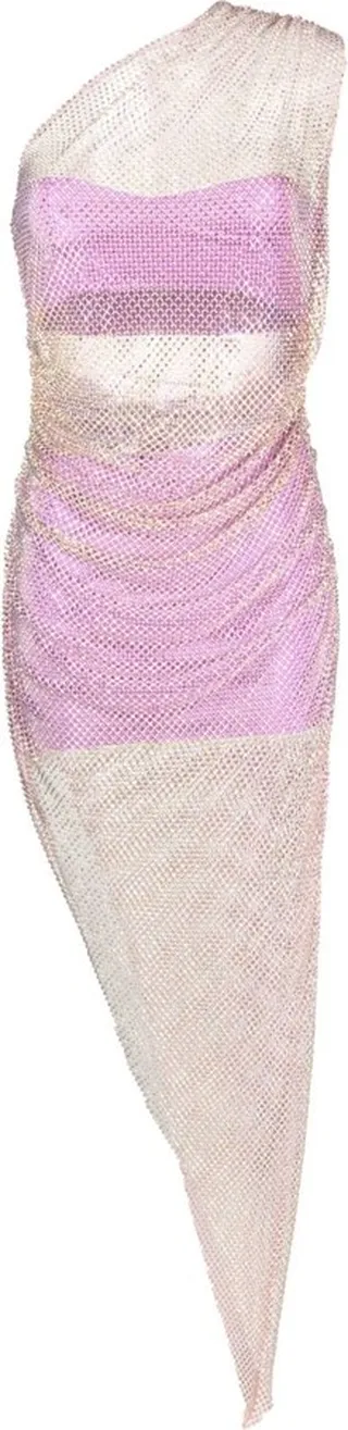One-Shoulder Mesh Dress