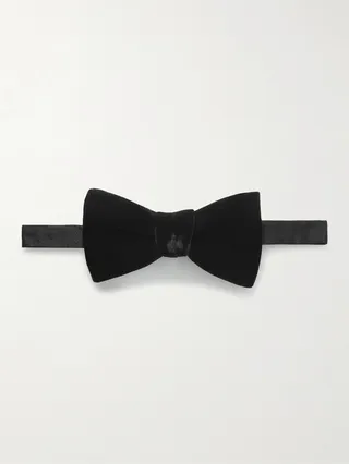 Pre-Tied Velvet and Silk-Twill Bow Tie