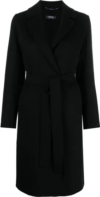 Tied-Waist Wool Coat