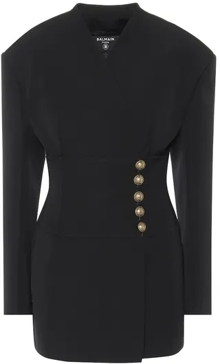 Wool-crepe minidress