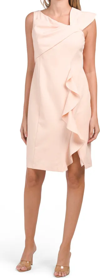One Shoulder Cascading Ruffle Dress