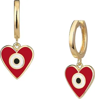 Grand Entrance 14K Yellow Gold Vermeil & Enamel Evil Eye Drop Earrings
