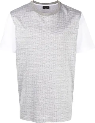 two-tone cotton T-shirt