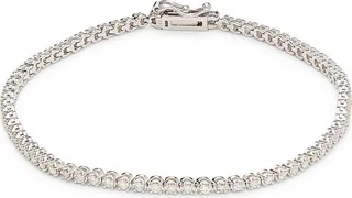 14K White Gold & 1.00 TCW Diamond Tennis Bracelet