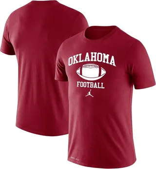 Men's Jordan Brand Crimson Oklahoma Sooners Big and Tall Legend Retro Football Performance T-shirt