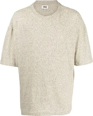 round-neck striped T-shirt