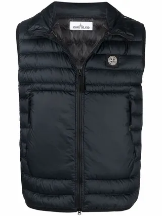 Compass-patch padded gilet
