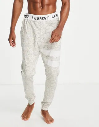 Le Breve lounge stripe sweatpants in ecru and white - part of a set