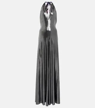 Halter-neck jersey gown