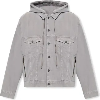 Moschino X Smiley Button-Up Hooded Denim Jacket