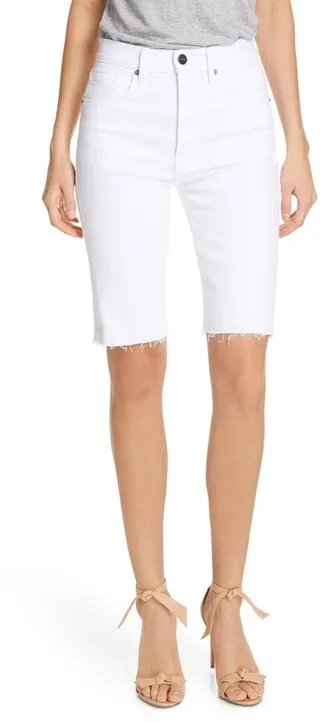 Le Vintage High Waist Raw Edge Bermuda Shorts