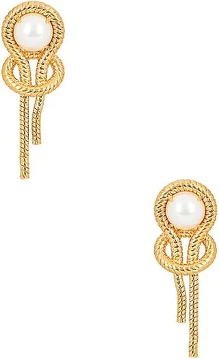 Pearl Snake Chain Knot Earrings