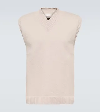 Gillan cotton and linen V-neck vest