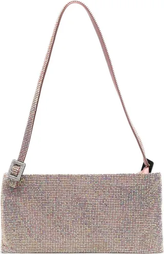 Crystal-Embellished Shoulder Bag