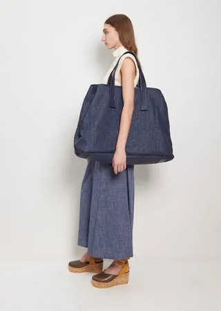 Carry All Leather Weaving Bag