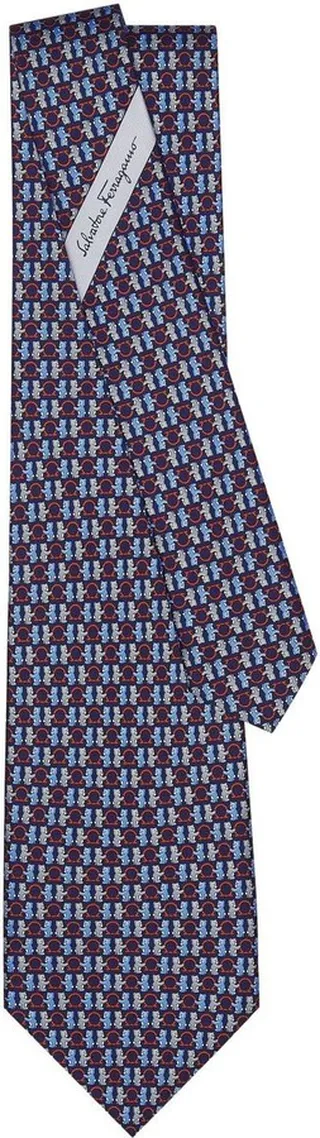 Teddy Bear-Print Silk Tie
