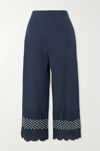 Jason Wu - Scalloped Broderie Anglaise Cotton-blend Culottes - Blue