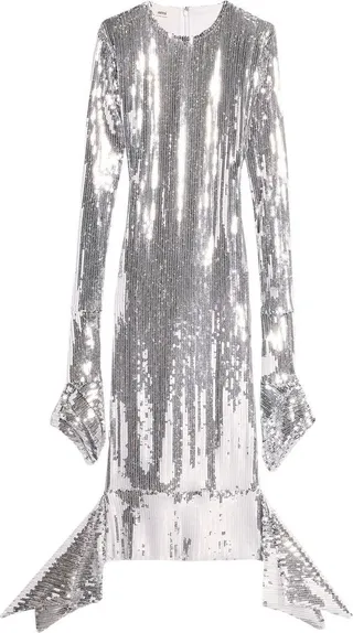 Sequin-Embellished Midi Dress