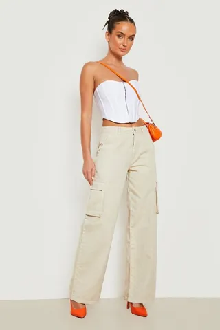 Mid Rise Cargo Boyfriend Fit Jeans