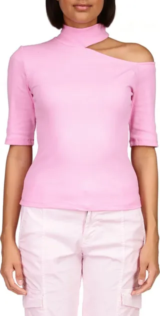 Half My Heart Cutout Turtleneck Knit Top