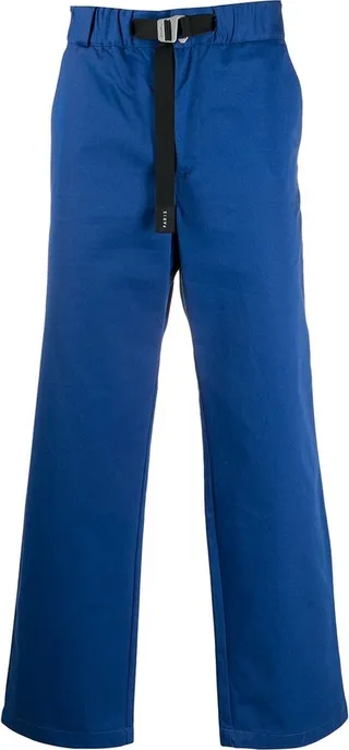 Belted-Waist Straight Leg Trousers