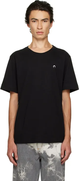 Marine Serre Black Crewneck T-Shirt