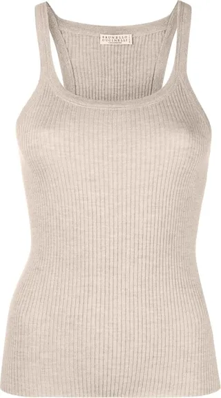 Fine-Ribbed Tank Top