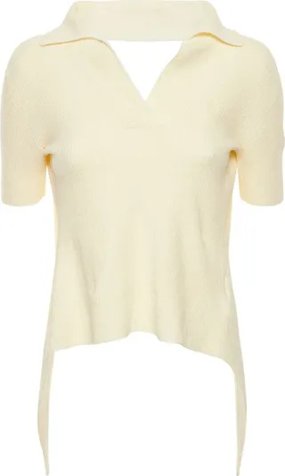 Le Polo Bagnu cropped cotton polo top