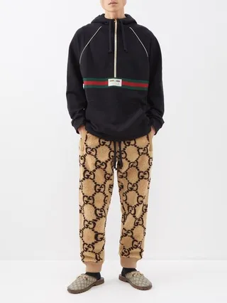 GG-jacquard Wool-blend Fleece Track Pants