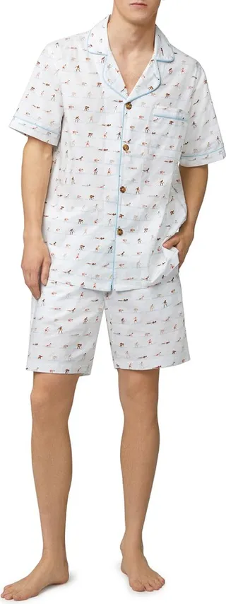 Surf's Up Print Organic Cotton Short Pajamas