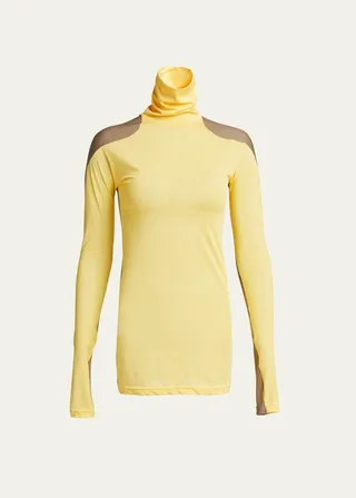 Two-Tone Turtleneck Top