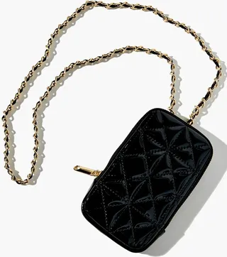 Faux Patent Leather Mini Crossbody Bag