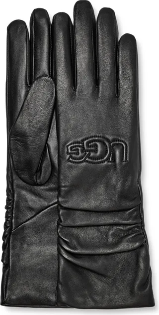Leather Scrunched Logo Glove