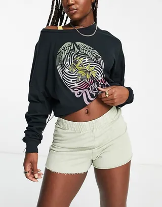 Volcom Werking double long sleeve T-shirt in black