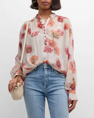 Carla Floral Long-Sleeve Blouse