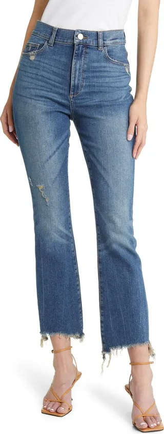 Bridget Instasculpt Frayed Ankle Bootcut Jeans