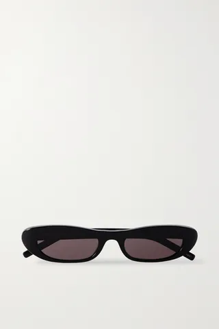SAINT LAURENT Eyewear - Shade Oval-frame Acetate Sunglasses - Black