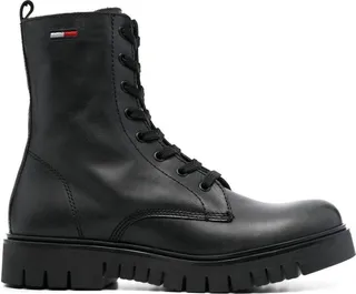 Lace-Up Leather Ankle Boots