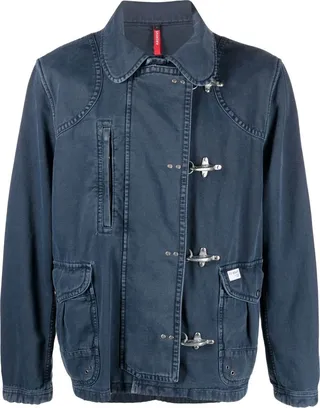 Clip-Fastening Denim Jacket
