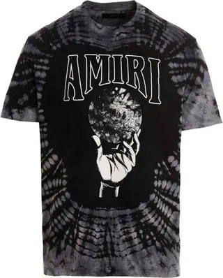 Amiri Logo Printed Tie-Dye Crewneck T-Shirt