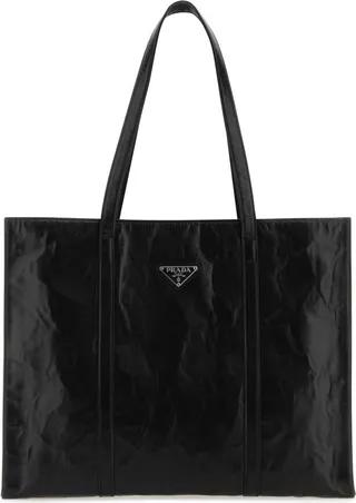 Prada Logo-Plaque Tote Bag