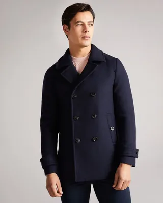 Wool Peacoat in Navy