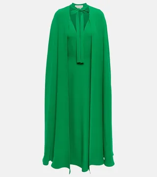 Silk crepe midi dress
